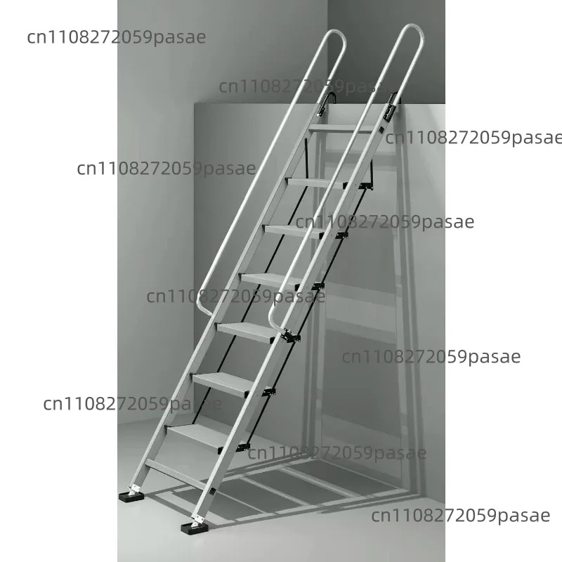 Indoor Attic Ladder, Household Aluminum Alloy Climbing Ladder with Handrails, Outdoor Roof Access, Thickened Steps