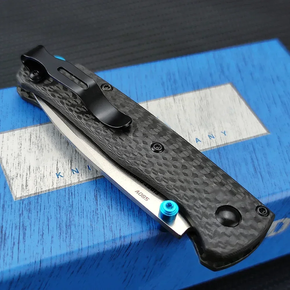 Folding Knife BM 533-3 High Quality S90V Blade Carbon Fiber Handle Outdoor EDC Survival Camping Hunting with Belt Clip Men Gift