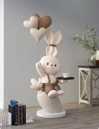 1.2M Wireless Bluetooth intelligent audio, radish, flying rabbit, large floor decoration, home decoration sculpture