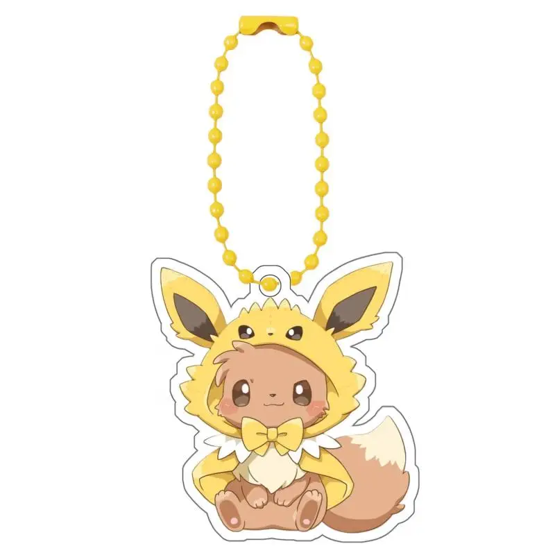 Llaveros de Pokémon de Anime Sylveon, Eevee Jolteon Umbreon Espeon Glaceon Leafeon, colgante de colección de figuras de acción acrílicas Diy