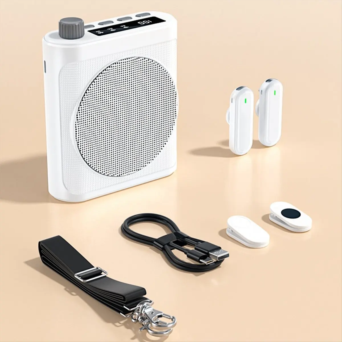 L63A Mini Wireless Speaker with Lavalier Microphone Portable Voice Amplifier for Teachers, Elderly, Tour Guides