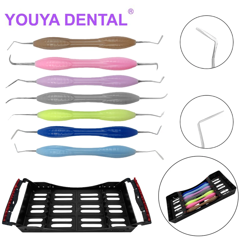 7Pcs Dental Composite Resin Filling Spatula Aesthetic Restoration Spatula Set Resin Filler Set Dental Tool with Placing Box