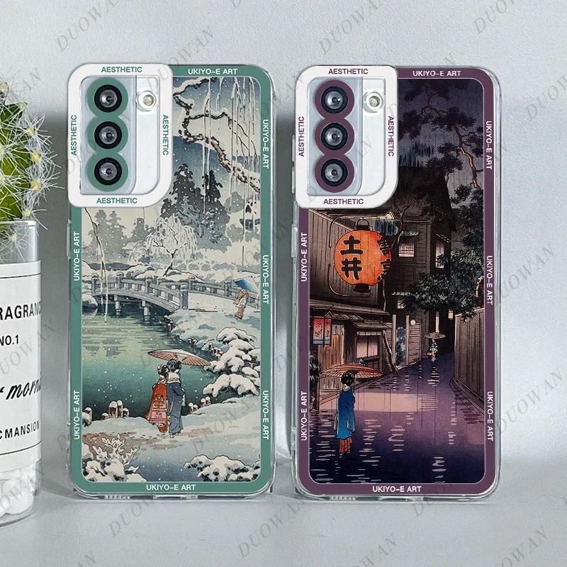 Case For Samsung Galaxy S20 S21 Fe S22 S23 Plus Ultra A13 A14 A21s A34 A51 A53 A54 A73 5G Ukiyo-e Art Cases Funda Cover