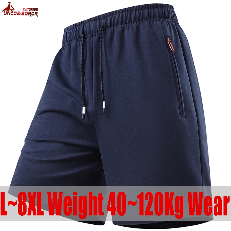

Summer Men's Sport Shorts Outwear Loose Cotton Short Pants Streetwear Drawstring Knitted Sweat Casual Shorts Big Size 7XL 8XL