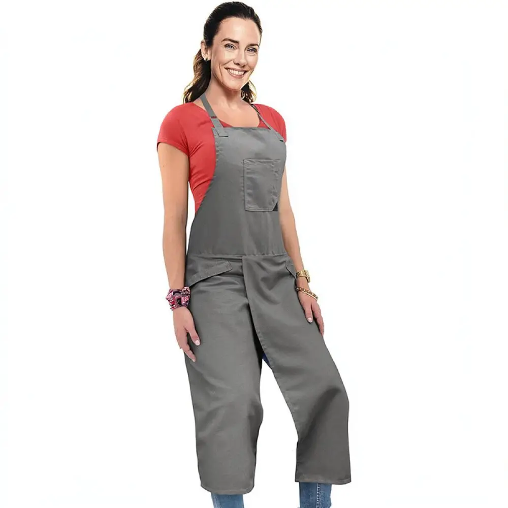 Canvas Apron Split Leg Construction For Woodworking Pottery Painting Garden Workwear Protective Clothing Durable