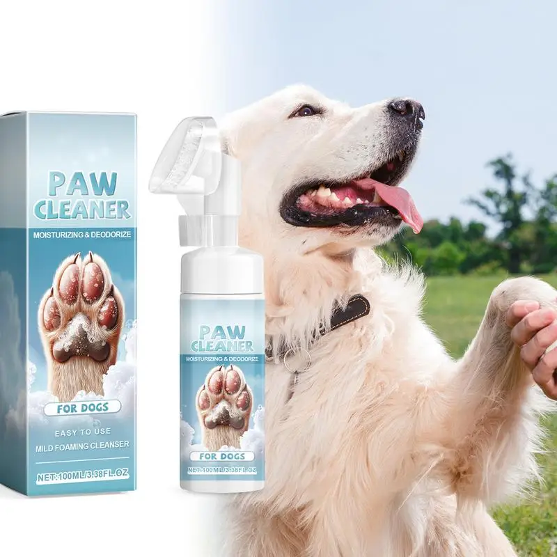 

Dog Paw Cleaner Waterless Foaming Cleanser 100ml Pet Foot Cleaning Foam Pet Paw Cleaner Dog Paw Balm Paw Cleanser With Paw Brush