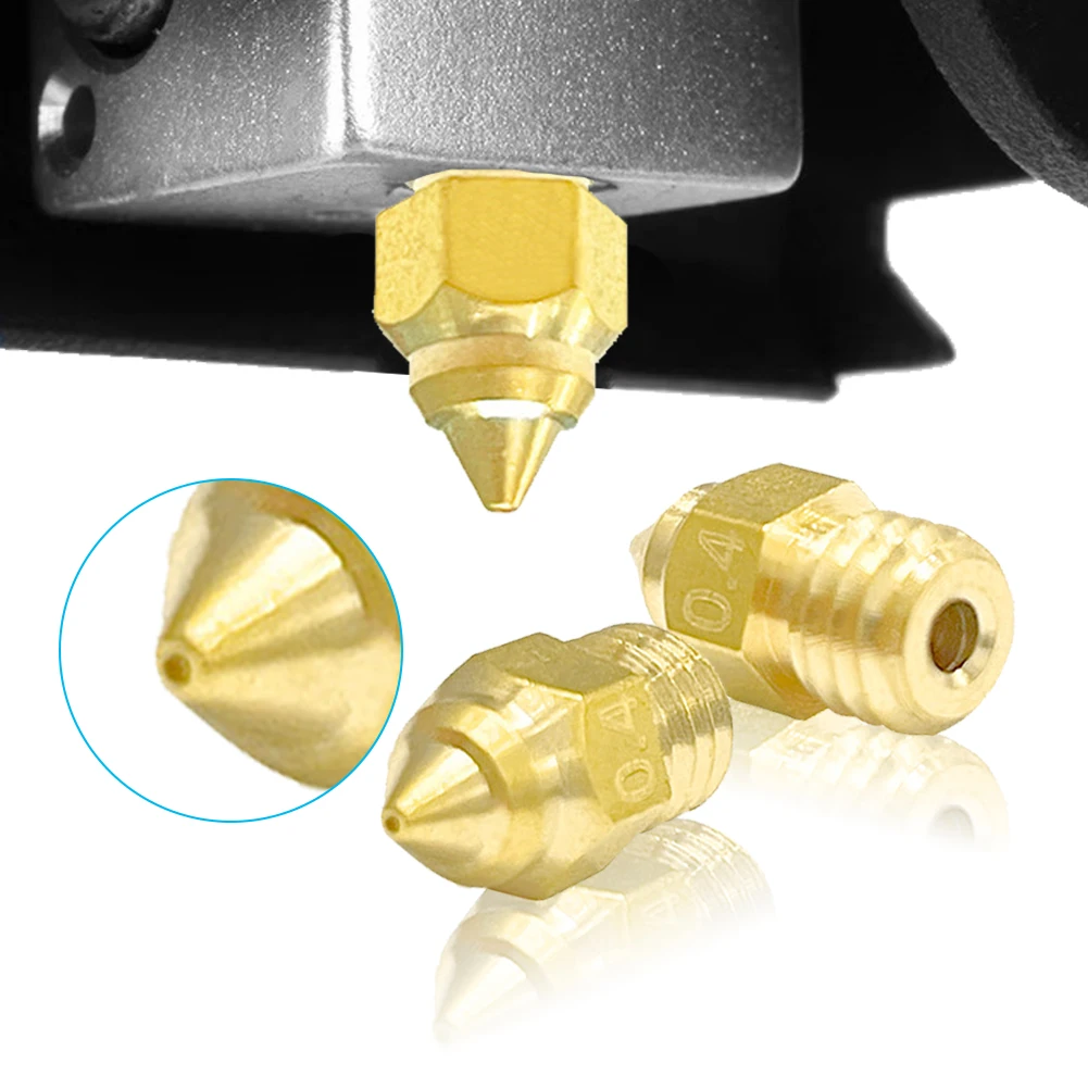 Piezas conductora de calor para impresora 3D, boquilla extrusora Lisa para oficina y escuela, accesorios de impresión, boquilla de latón para Ender3 S1, 10 M6