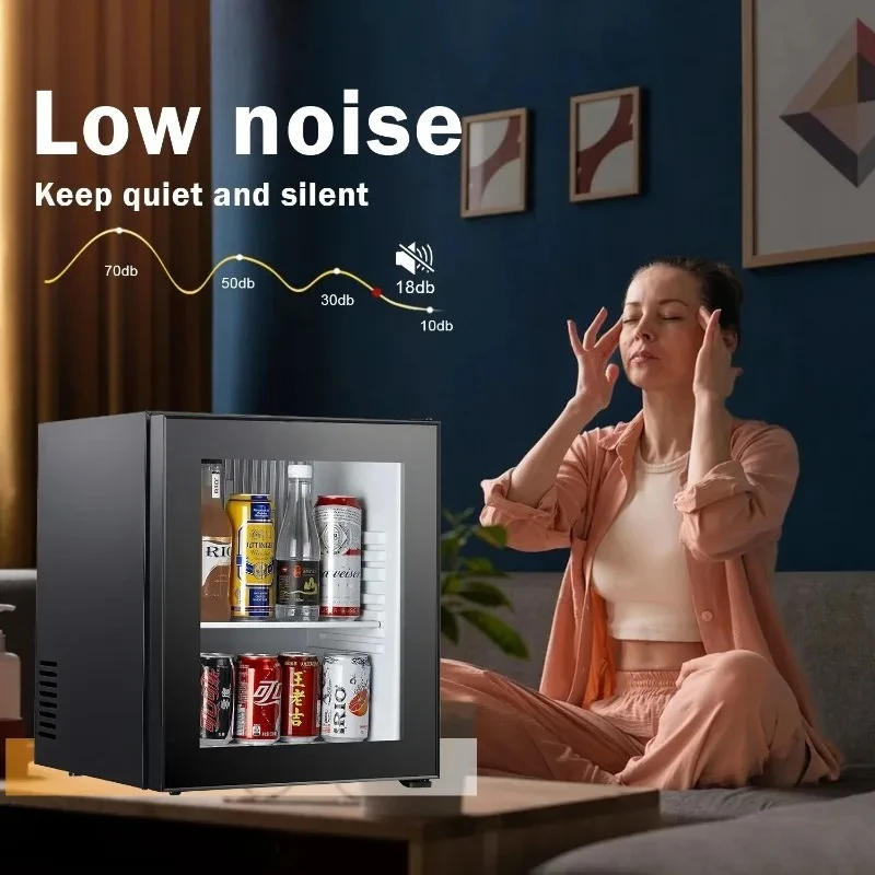 Compact Refrigerator Absorption Glass Door 25L Mini Fridge Hotel Room Bar Mini Fridge