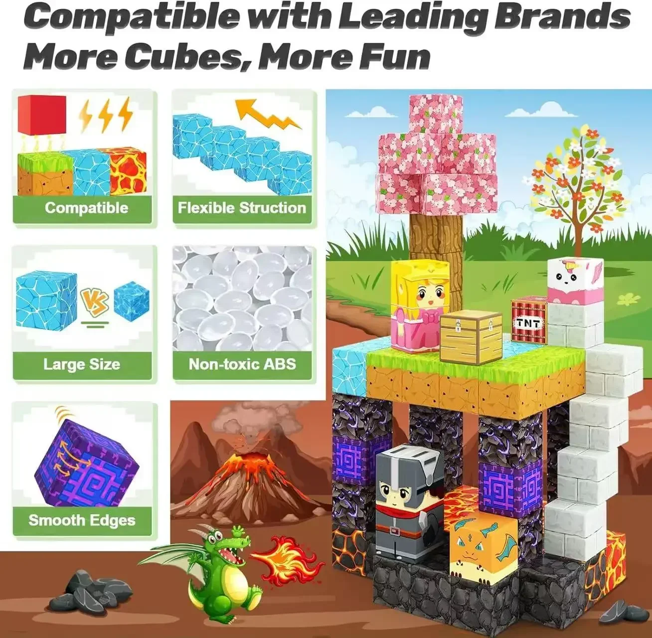 Interaktive magnetische Bausteine, Weltwürfel-Magnet-Set für Kinder ab 6 Jahren, pädagogische DIY-Modelle, Kinder-STEM-Sensorspielzeug, Geschenk