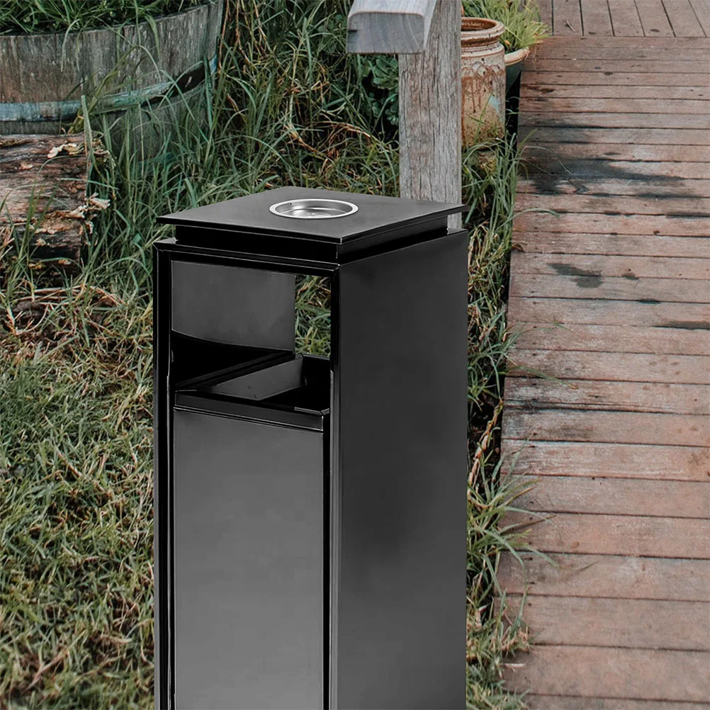 

2pcs Stainless Steel Ashtray For Outdoor Trash Can Heavy Duty Metal Cigarette Holder Patio Ash Tray Top Categorized Design Easy