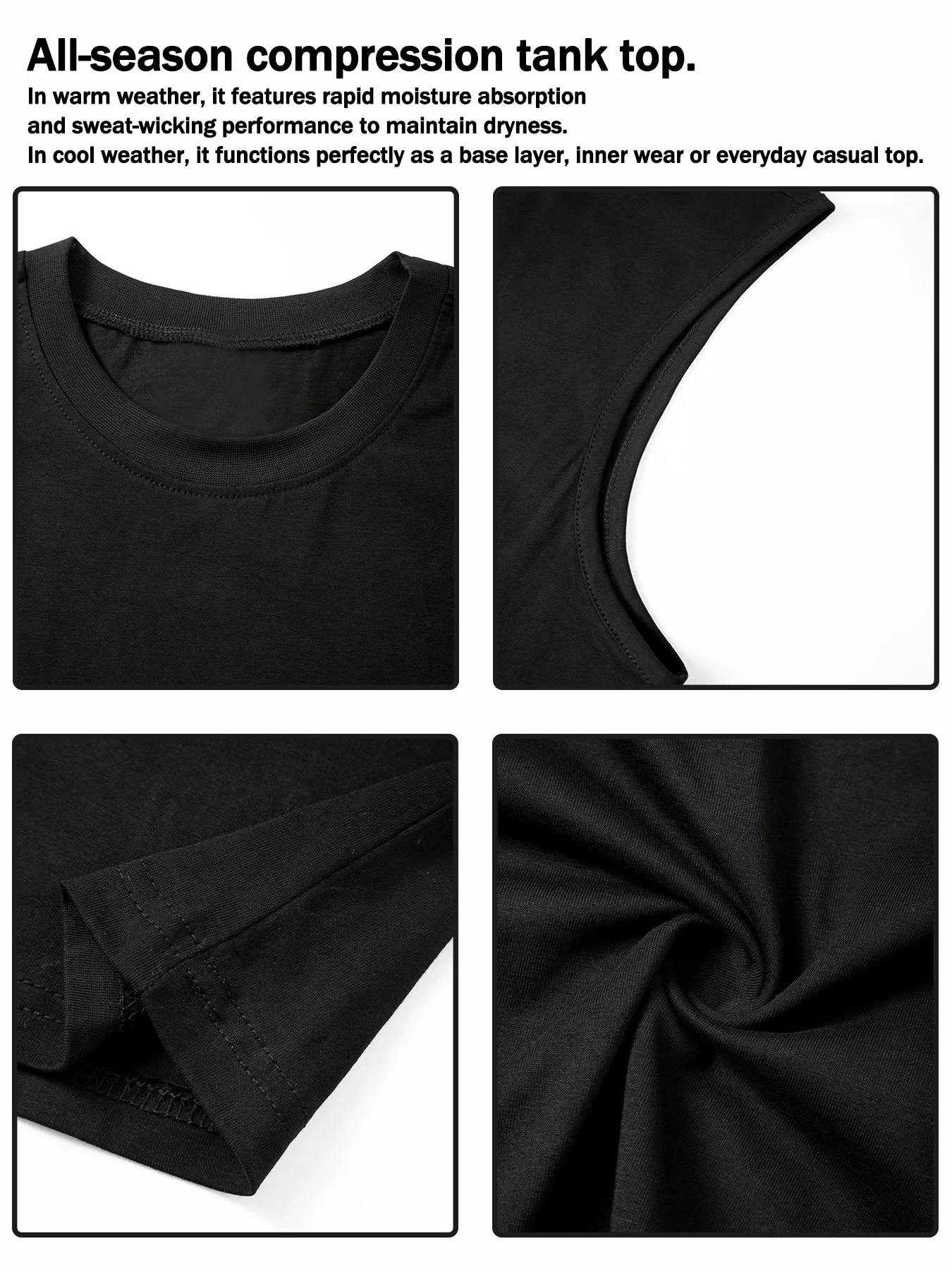 Men Breathable Sleeveless T-Shirt Quick Dry Lightweight Anti-Pilling Crew Neck Casual Gym Workout Tank Top image 5