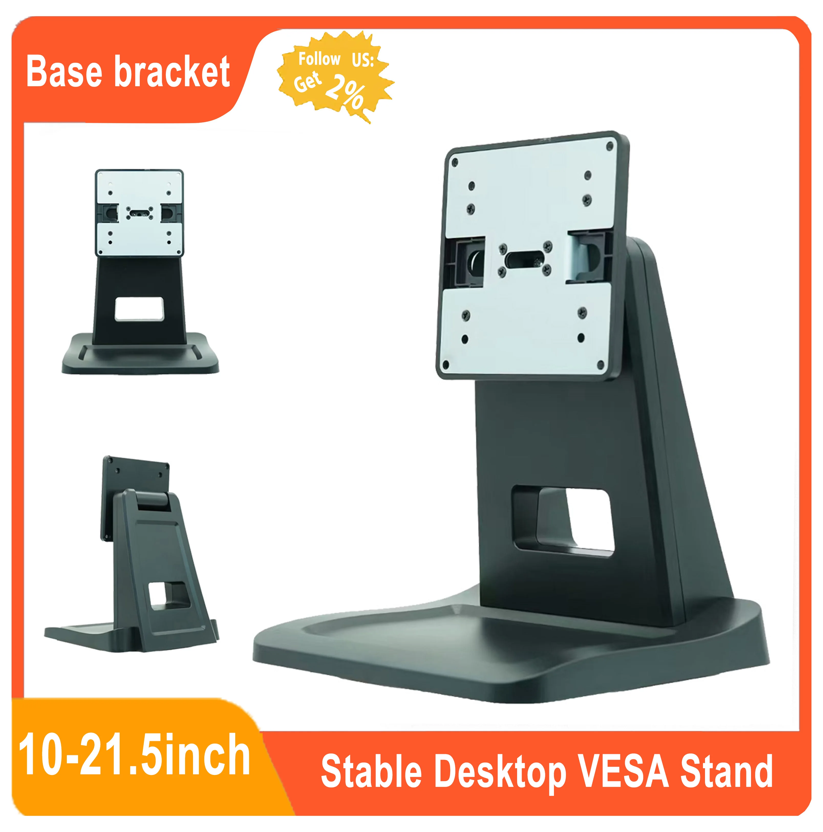 Super Stable Desktop Stand 75/100mm VESA Holes Support 10-22 Inch Tablet Screen Angle Adjustable Landscape Screen Bracket