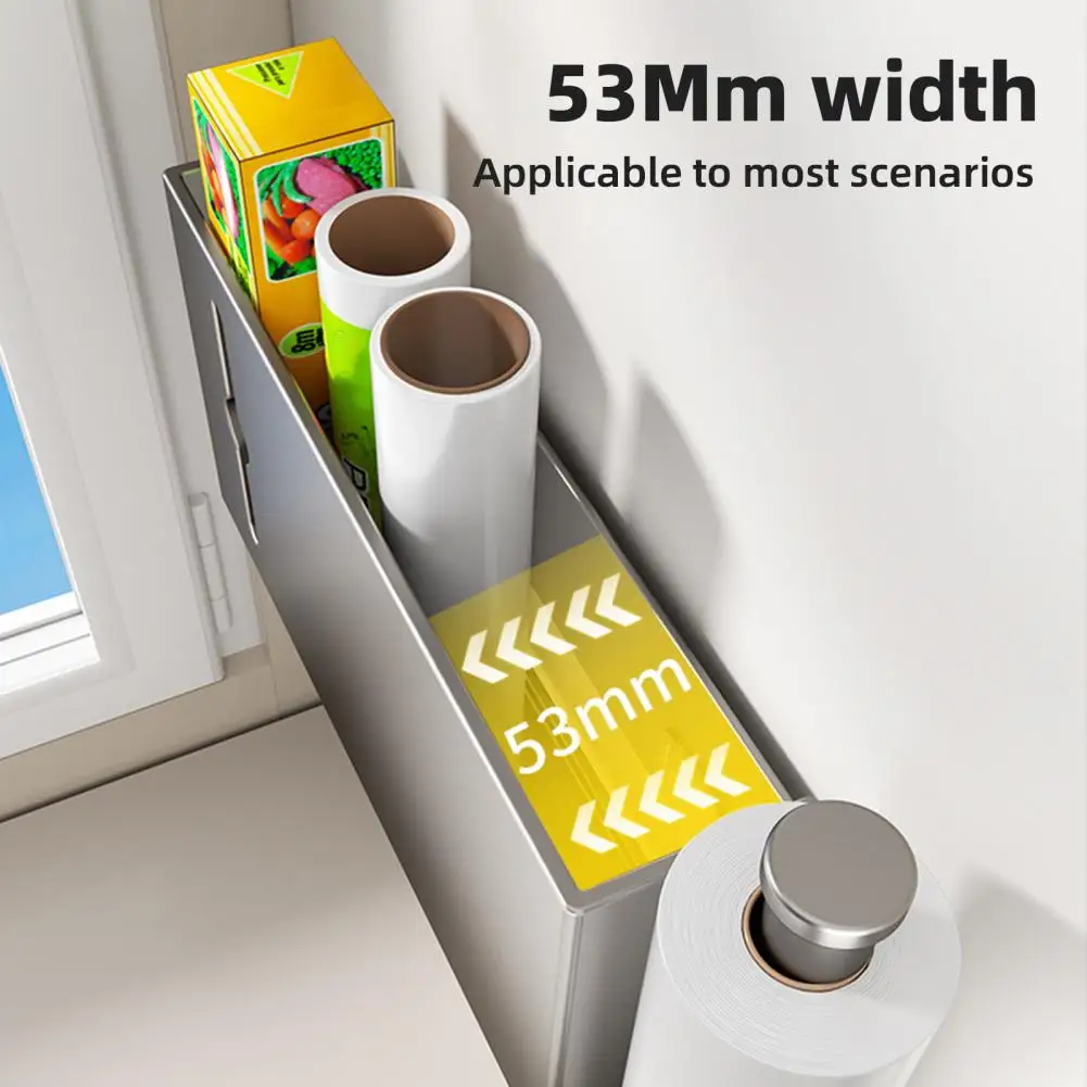 

Space-saving Kitchen Rack Under-cabinet Organizer with Strong Load-bearing Roll Paper Holder for Refrigerator Storage Rack Easy