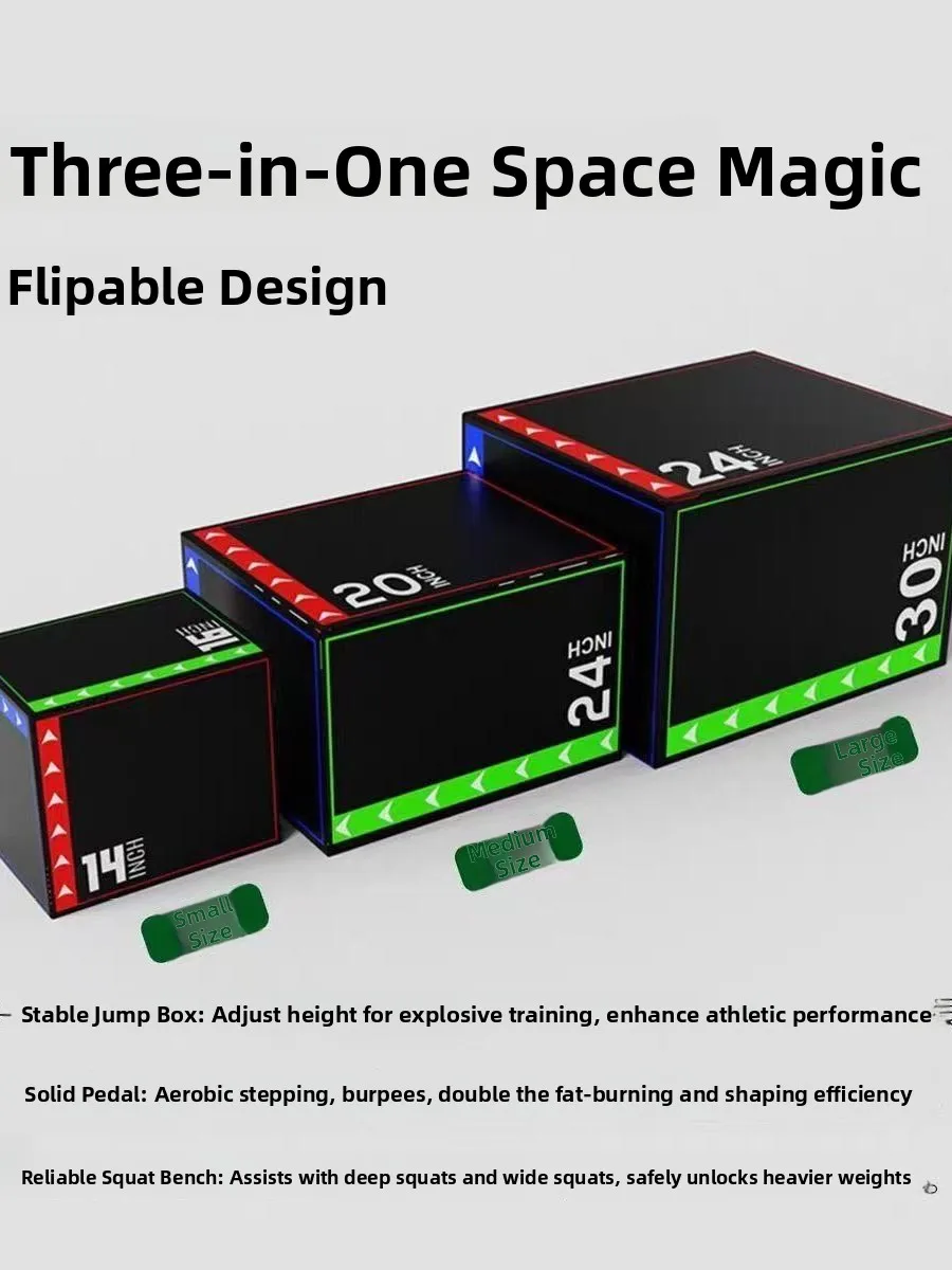 Three-in-One Thickened Soft Jumping Box Pearl Cotton High Density Fitness Training Equipment Multi-Size Physical Fitness Kit