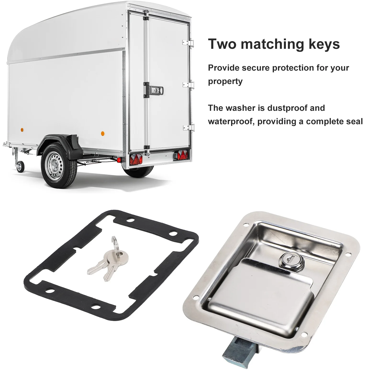 Paddle Handle Toolbox Lock OEM Replacement 140X108mm 304 Stainless Flush Mount Lock With Keys for Caravan Truck RV
