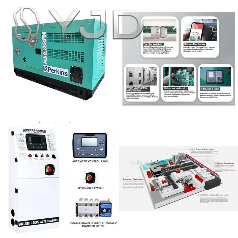 12kVA 15kw 20kw 15kVA Double Cylinder 2V92 Power Generator Three Phase Open Silent DC Electric Start Auto Start Single