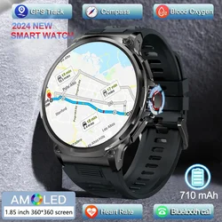 2024 nuovo GPS Track Smart Watch Men 1.85 pollici Ultra HD AMOLED Screen 710 Mah batteria Bluetooth Call SmartWatch per Huawei Xiaomi