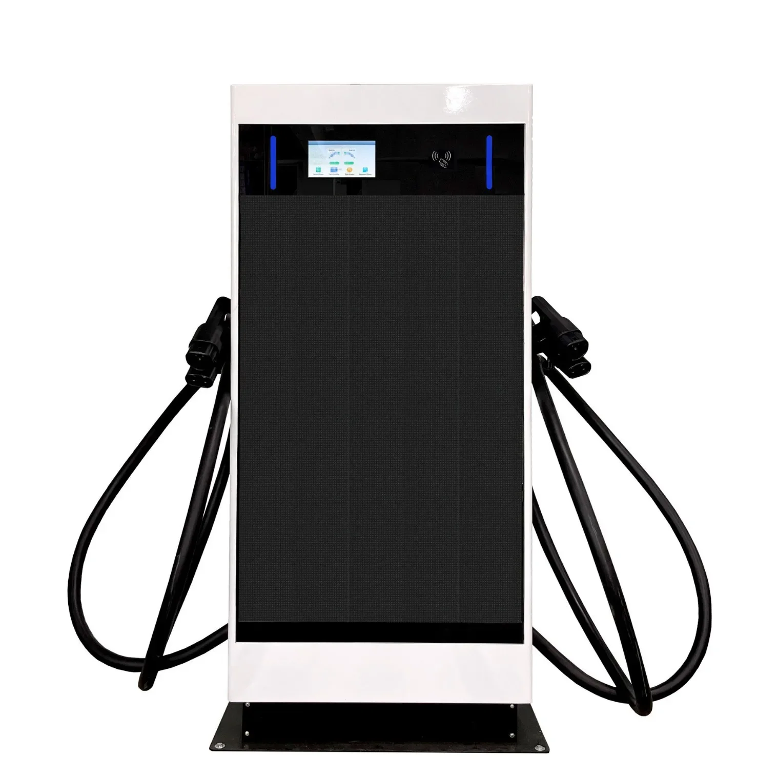 محطة شحن السيارة الكهربائية 60KW شاشة إعلانية نموذجية جديدة مع مسدس مزدوج قياسي OCPP وبطاقة الضرب