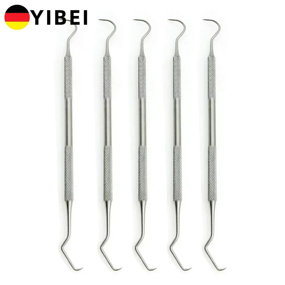 

5PCS Double Hook Tooth Dental Explorer Probe Dentist Tool Stainless Steel Dental Tool Teeth Clean Hygiene Explorer Probe hook