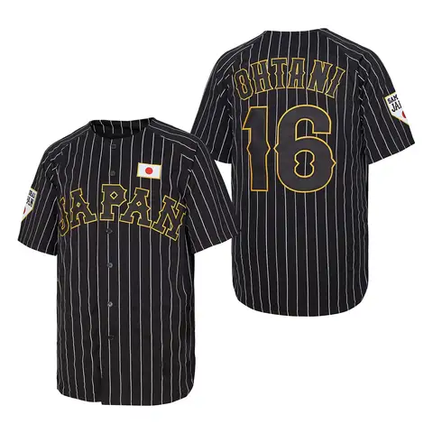 Japan 16 OHTANI Sewing Embroidery Cheap High-quality Outdoor Sportswear Hip Hop High Street Baseball Jersey Three Colors