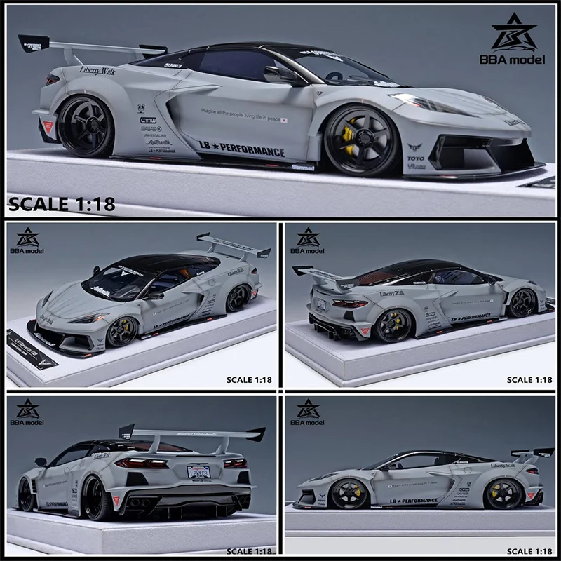 Nuovo In Magazzino Bba 1:18 Corvette C8 Simulazione Resina In Miniatura Supercar Modello Personalizzato Giocattoli Per Bambini Collezione Regali Ornamento
