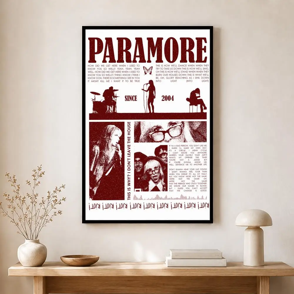 Band Paramore Poster, selbstklebender, wasserfester Kunstdruck, Aufkleber für Café, Bar, Zimmer, Wanddekoration – Detail 24