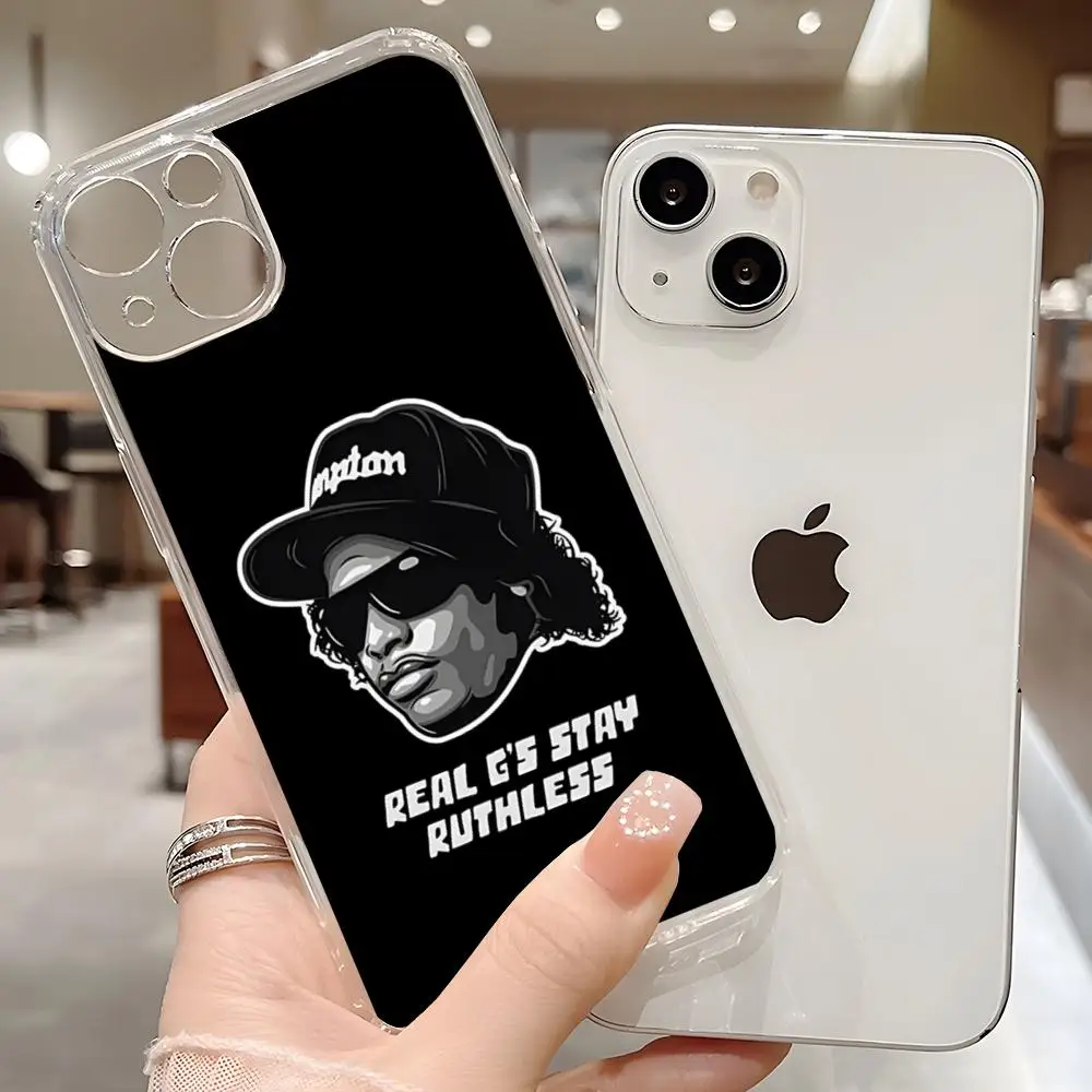 E-Eazy E Rapper Phone Case For Iphone 16 15 11 Pro Max 12 Mini 13 14 Xr Xs 6 6s 8 7 Plus Luxury Transparent Soft Cover