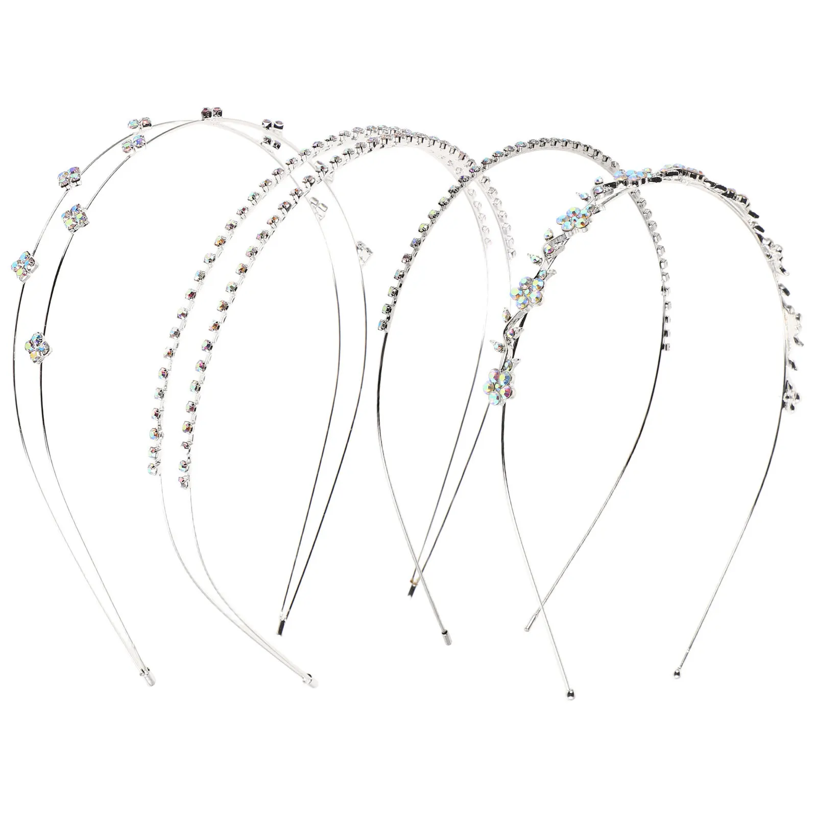 

4 шт. свадебные ободки со стразами, сверкающие свадебные аксессуары для волос, элегантные головные уборы, удобные, легкие, стильные, универсальные