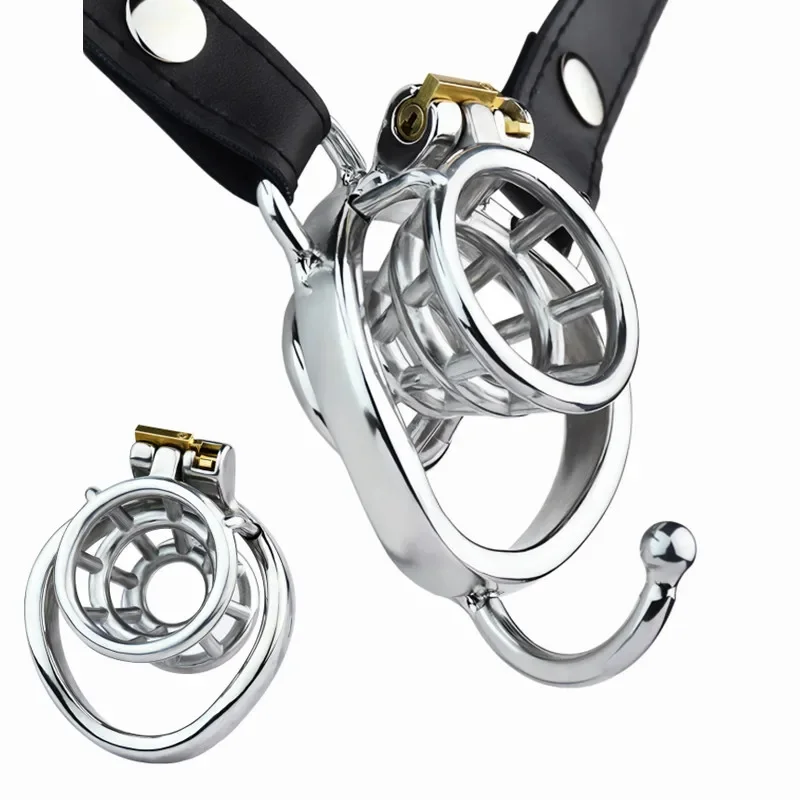 2024 New Sissy Inverted Chastity Cage CBT Game Play Erect Denial 정조대 Stainless Steel Negative Cock Ring BDSM Sex Tooys for Man