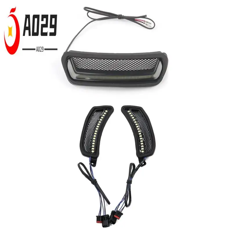 

A029-Motorcycle White Tracer Headlight Vent Accent LED For Softail Low Rider ST El Diablo FXRST FXLRST 2022-2024