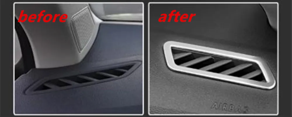 2pcs/lot Car Stickers Stainless Steel High Position Air Conditioning Outlet Decoration Cover for 2017-2024 Volkswagen VW T-ROC