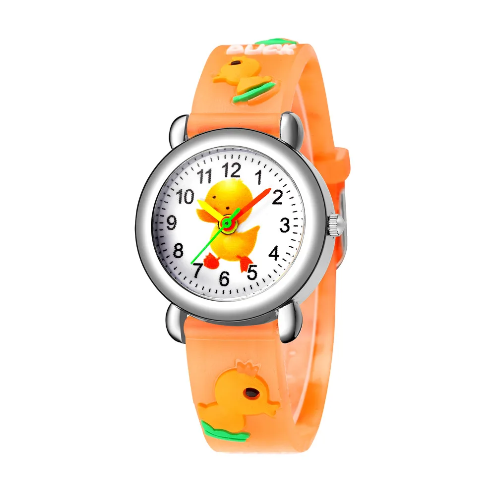 cute sweet silicone band Duck style Children\'s cartoon watch