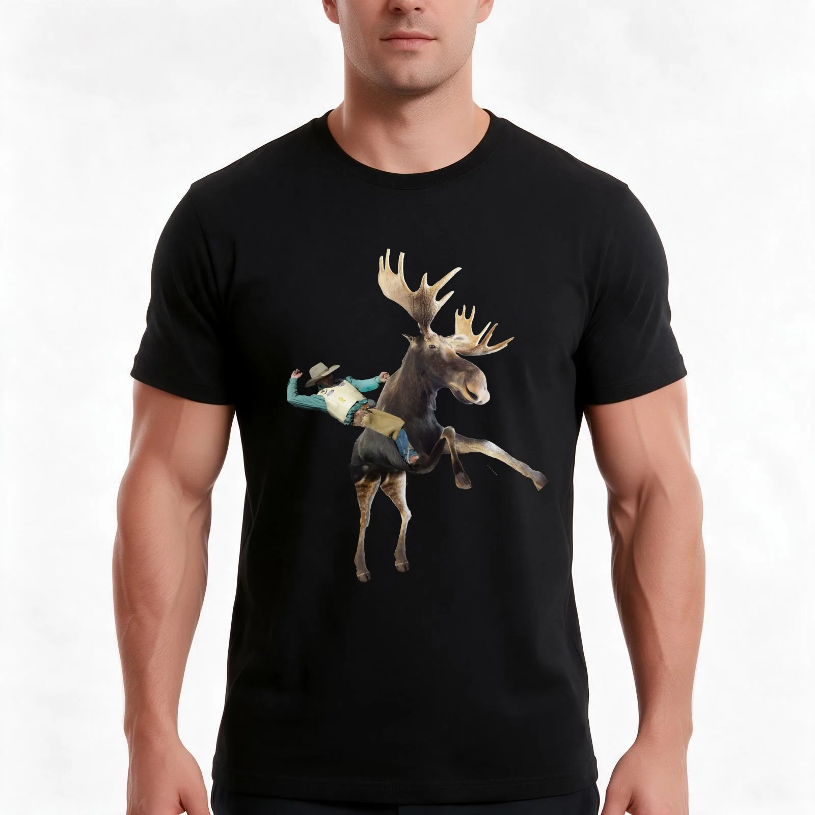 Canadian Rider T-Shirt, Summer Casual Cotton Tee, Oversized Streetwear Tops, Vintage Graphic Print, Loose Fit Short Sleeve