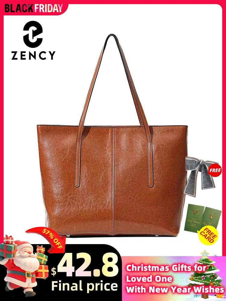 2024 New Coffee Women Handbag 100% Genuine Leather Ladies Shoulder Purse Ladies Black Tote Bag Large Capacity Shopper Bags Brown