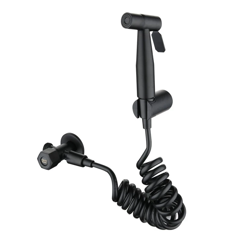 Spruzzatore per Bidet portatile nero rubinetto per Bidet per wc in acciaio inossidabile per spruzzatore a mano per bagno soffione doccia autopulente