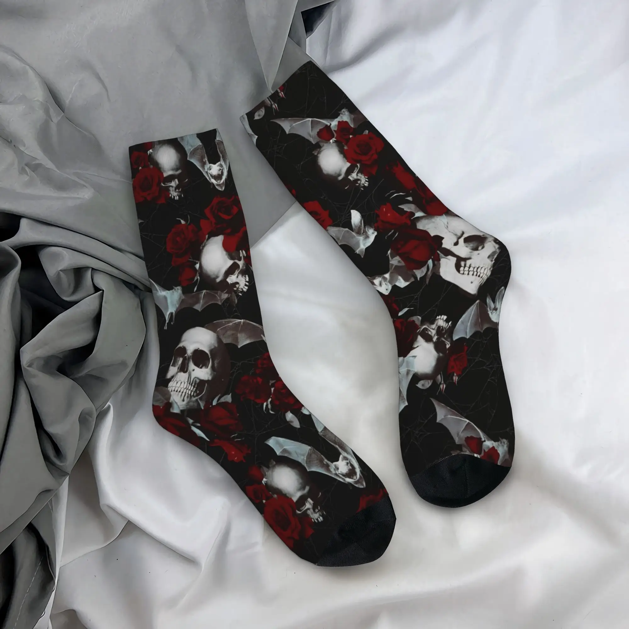 Winter Warm Retro Women Men Halloween Gothic Socks HAUNTED GARDEN Breathable Basketball Socks