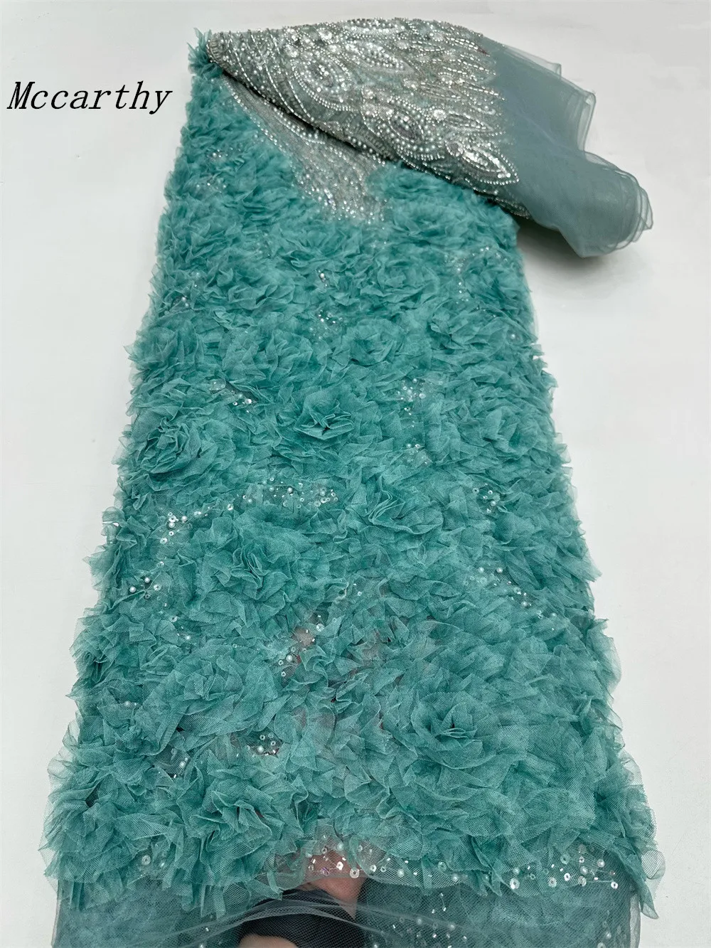 

Luxury Beads Mesh Lace Fabrics French Lace Nigerian African Tulle 2026 French Tulle Beaded Net Lace for Women Evening Dresses