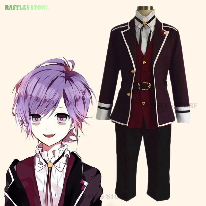 Sakamaki kanato cosplay traje perucas anime diabolik amantes cosplay uniformes roleplay outfit festa de halloween fantasia unisex pano