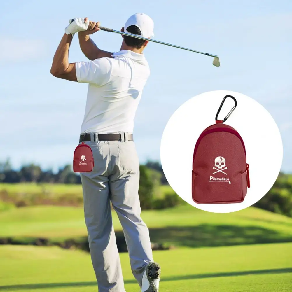 Golf Ball Carry Bag com gancho, Bolsa para cintura, Tee Holder, Saco de armazenamento para segurar 2 bolas de golfe