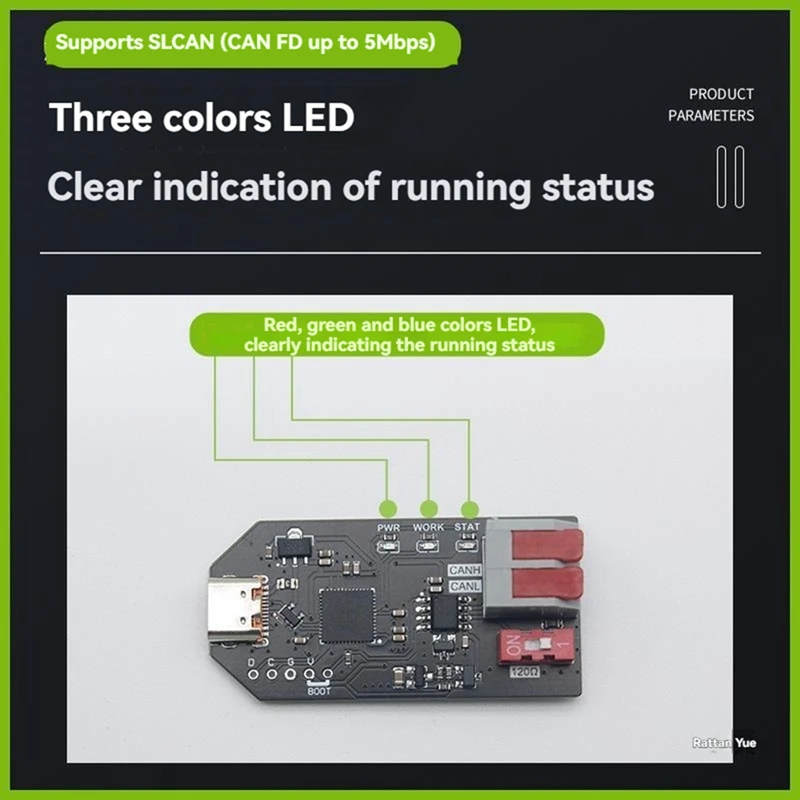 ABZY-USBCAN USB To CAN Converter CANABLE Transceiver Debugger Protocol Analyzer Socketcan Compatible SLCAN Support CAN FD