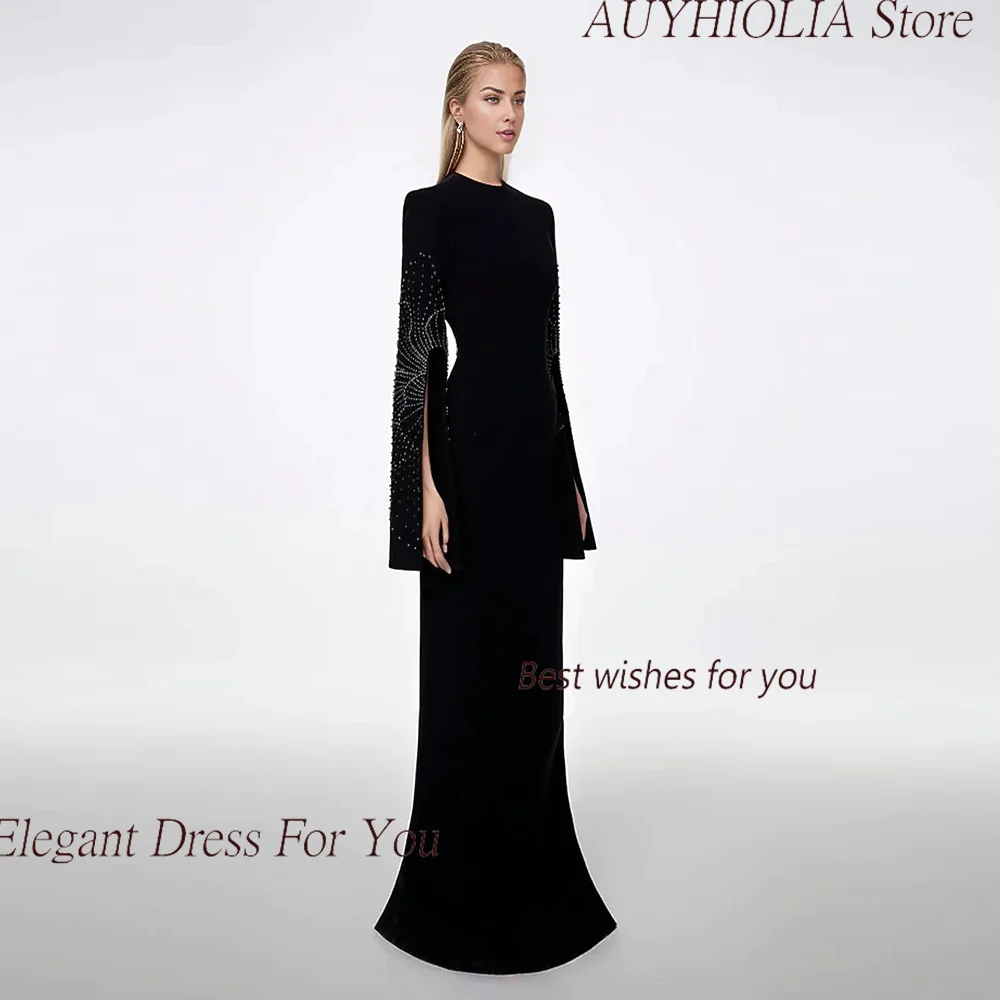 Formal Evening Dress For Sexy Women 정장원피스 Vestidos de festa Luxury Sequined Crepe Floor-Length Cocktail Party Prom Gown 2024