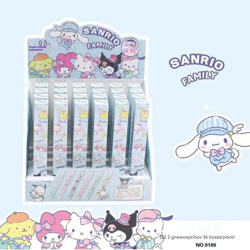 Imagem -03 - Sanrio Kuromi Minha Melody Cartoon Gel Pen Alto Valor Material Escolar Estudante Assinatura Preto Pen Presentes Kawaii Novo 0.5 mm 24 Pcs