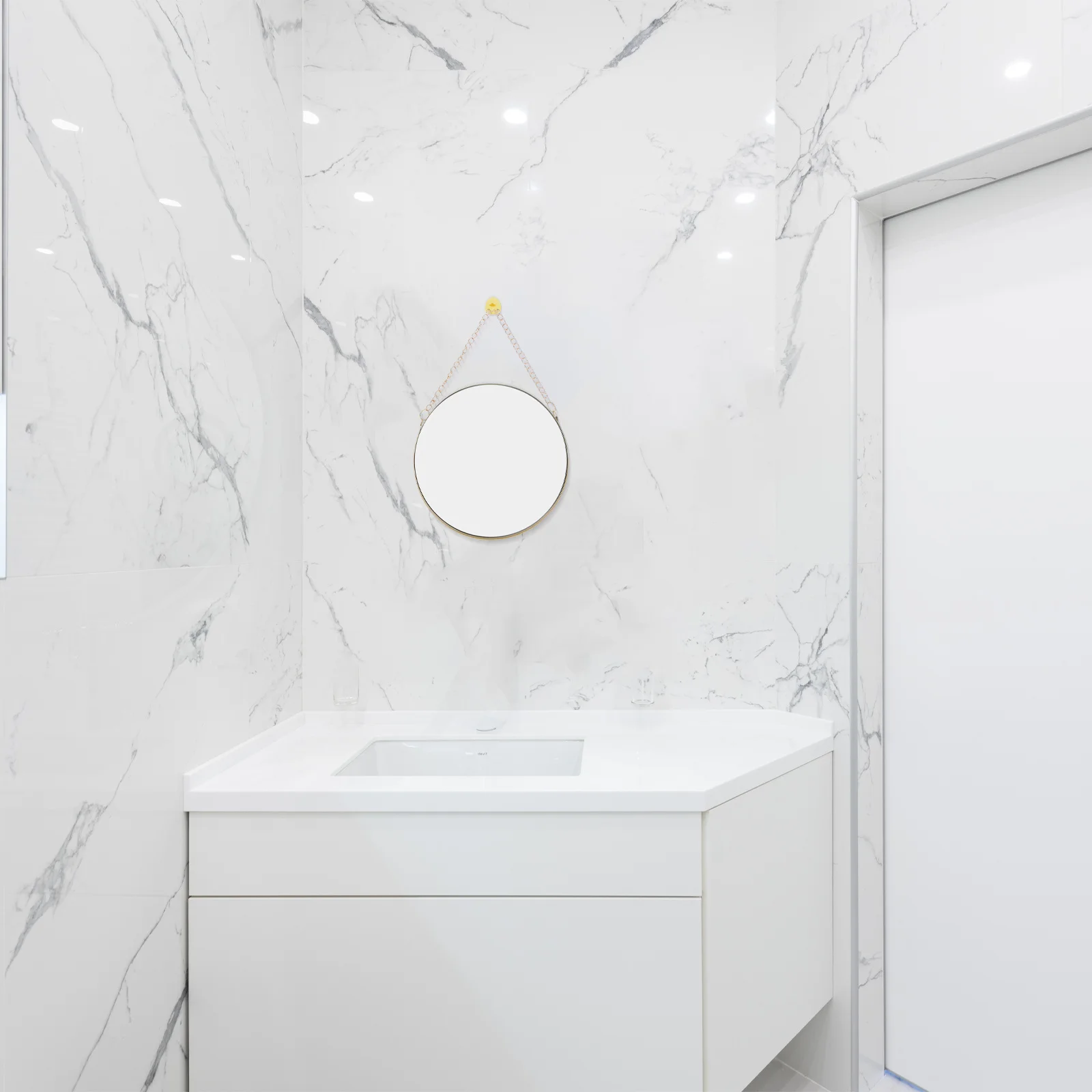 

1Pcs Wall Hanging Makeup Mirror Nordic Style Light Luxury Iron Art Bathroom Toilet High Definition Modern Design