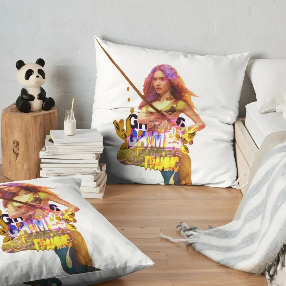 Grimes Pattern Pillow Case Fashion Square Cushion Car Sofa Home Office Decor