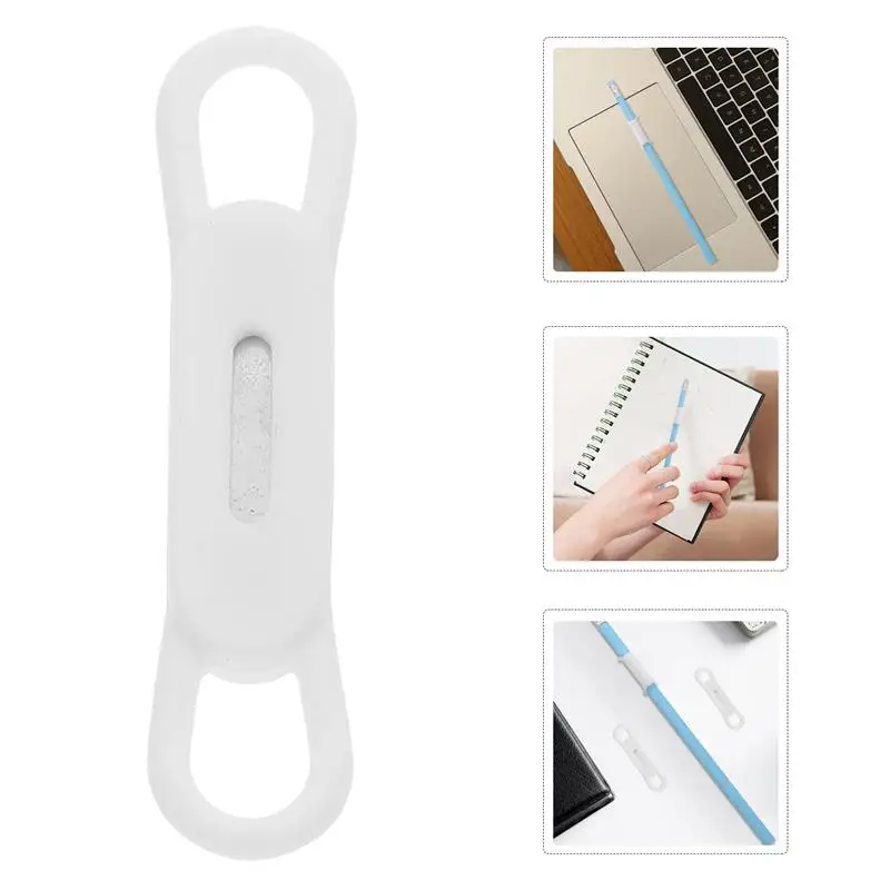 1 Set Magnetic Pen Pencil Holder Silicone Adjustable Pen Hook for Desk Refrigerator Whiteboards Office Desk Marker Organizer