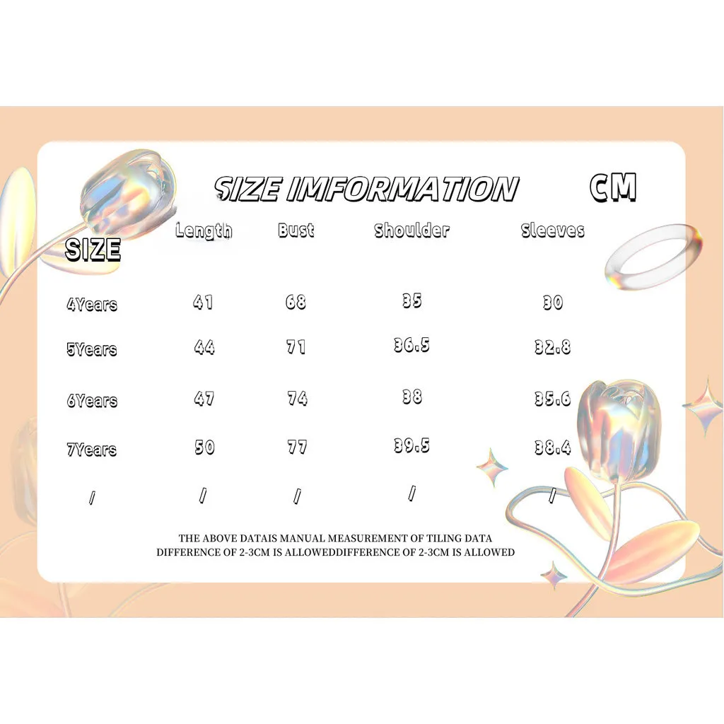 بلوزة لطيفة بأكمام طويلة مطبوعة يدويًا للفتيات من عمر 4 إلى 7 سنوات، ملابس يومية للفتيات الصغيرات، ملابس الخريف والشتاء