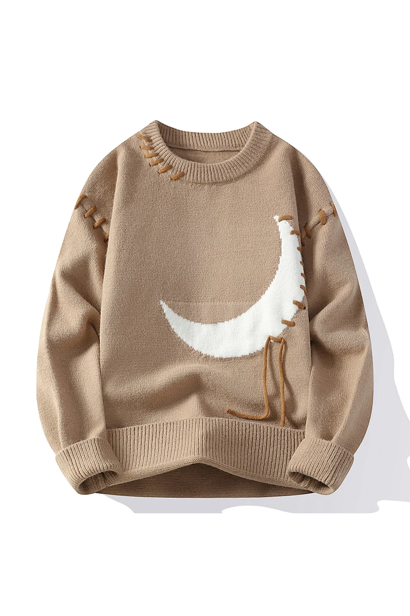 Autumn and Winter New Casual Fashion Color Matching Trend Warm Outdoor Comfortable Sweater Men\'s Knitted Bottom Shirt