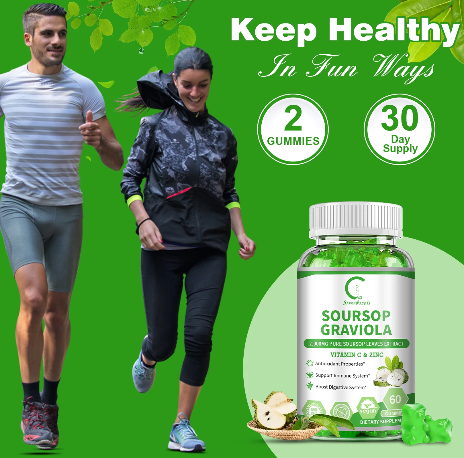 Soursop Graviola Capsules for Cell Growth&renewal,stress Relief,immune Enhancement,herbal Plant Extract Rich In Anti-Oxidants