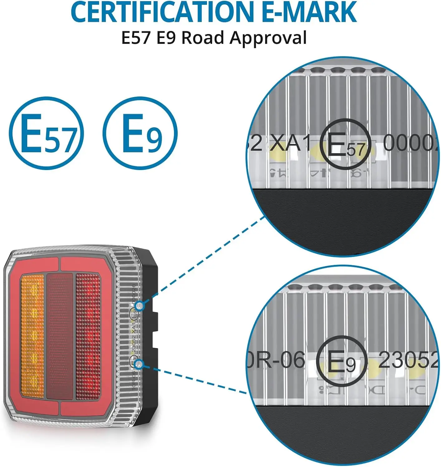 2Pcs LED ,E-mark Certified,IP65  12-30V, Multifunctional with Brake, Turn Signal & Reflector for Trailers, Trucks, and RVs