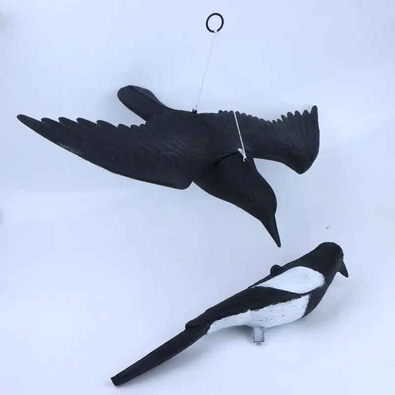 Lifelike Simulation Black Raven Bird Repellent Crow Prop Natural Chemical-Free Pest Control for Outdoor Orchard Farm Yard Use